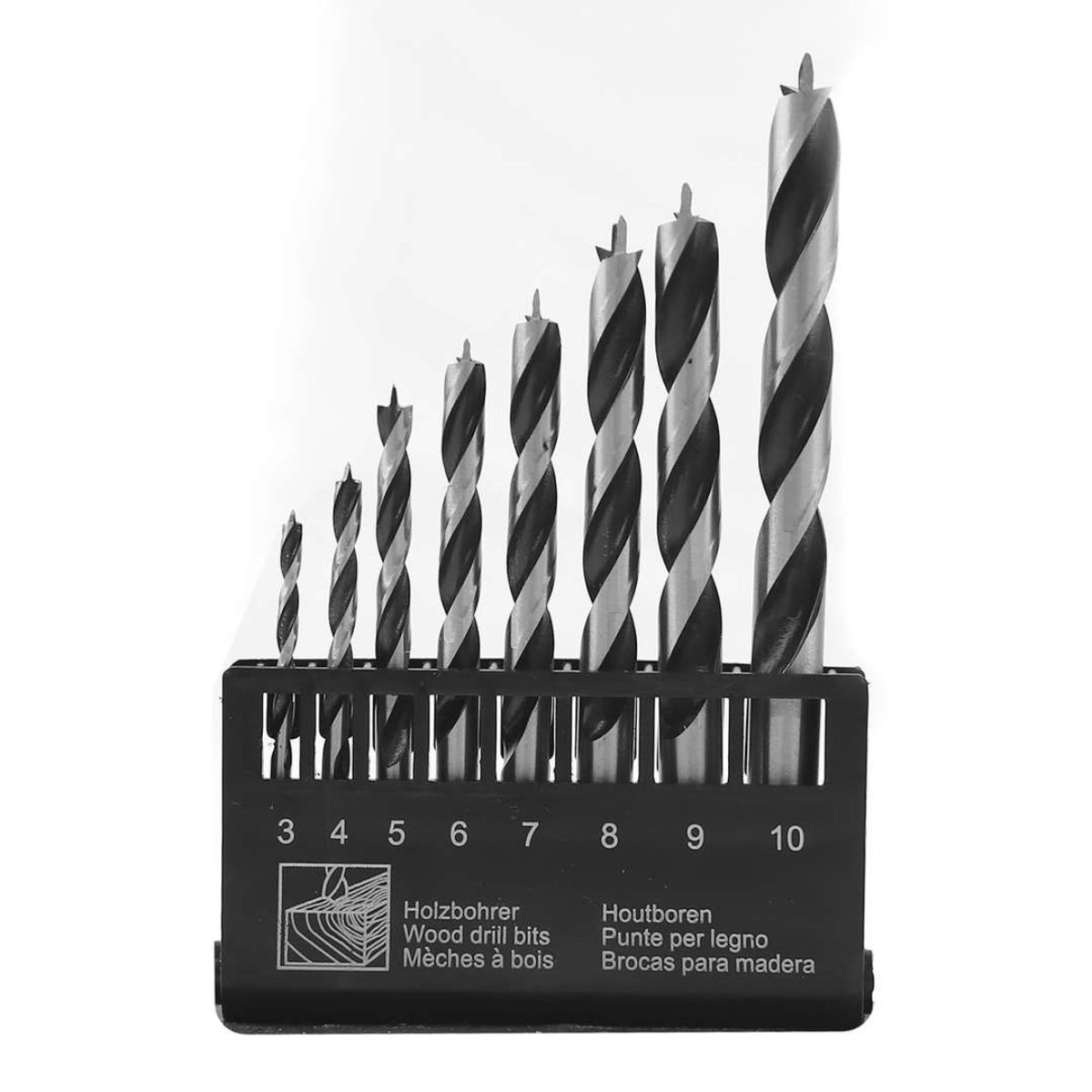 Dekton Pro Grade Wood Drill Set Carbon Steel 2mm - 10mm Pack of 8 DT80202