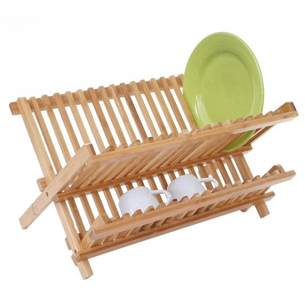 Excellent Houseware Bamboo Dish Drainer 42cm x 32cm x 26cm 142598