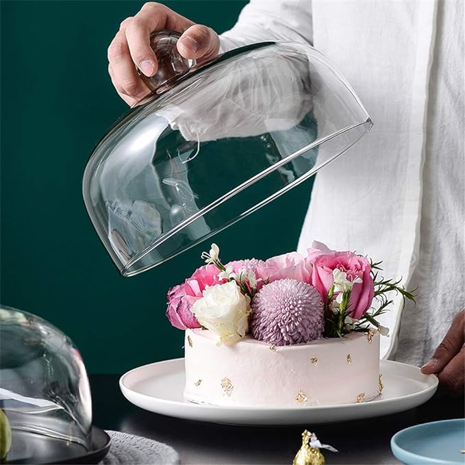 Excellent Houseware Cake Platter with Dome Clear 30cm x 17cm 150932 | Pastry Plate