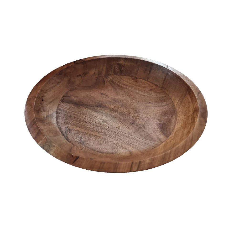 Solid Acacia Wooden Bowl 28cm x 28cm x 7cm 097400