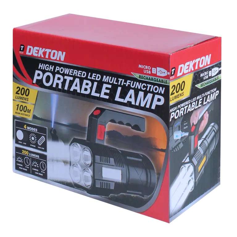 Dekton LED Portable Lamp Black DT50622