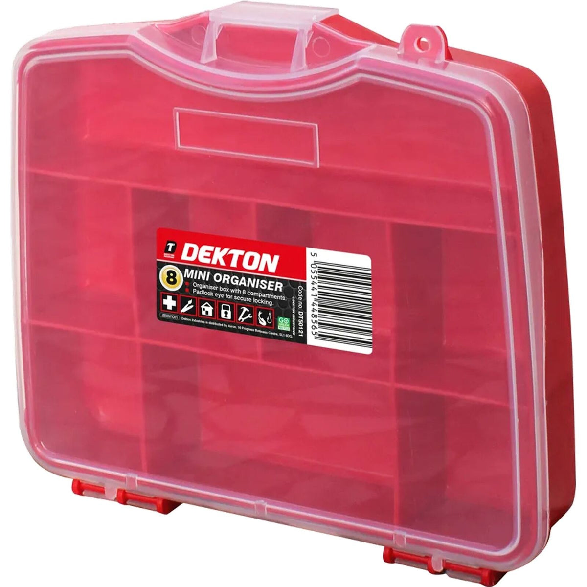 Dekton Mini Organiser with 8 Compartments Transparent 140mm x 165mm x 35mm DT50121
