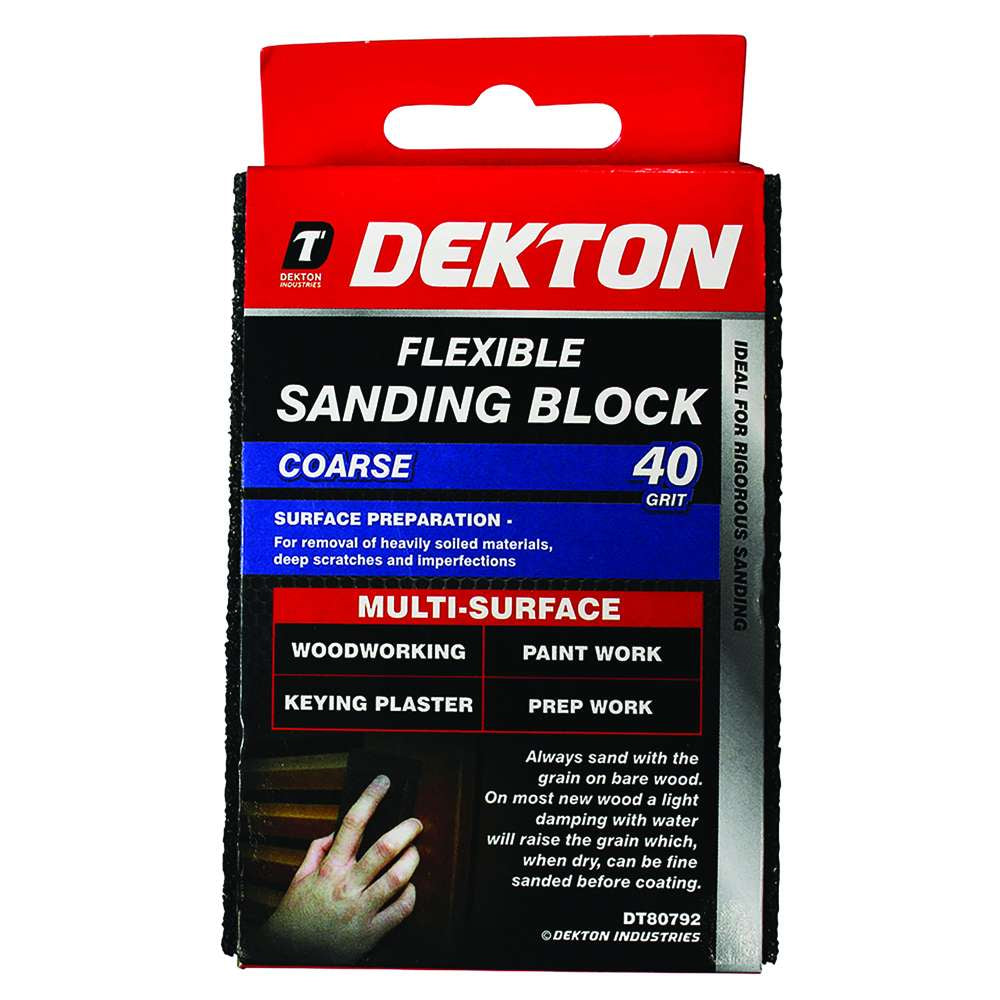 Dekton Flexible Sanding Block Coarse-40 Grit Black DT80792