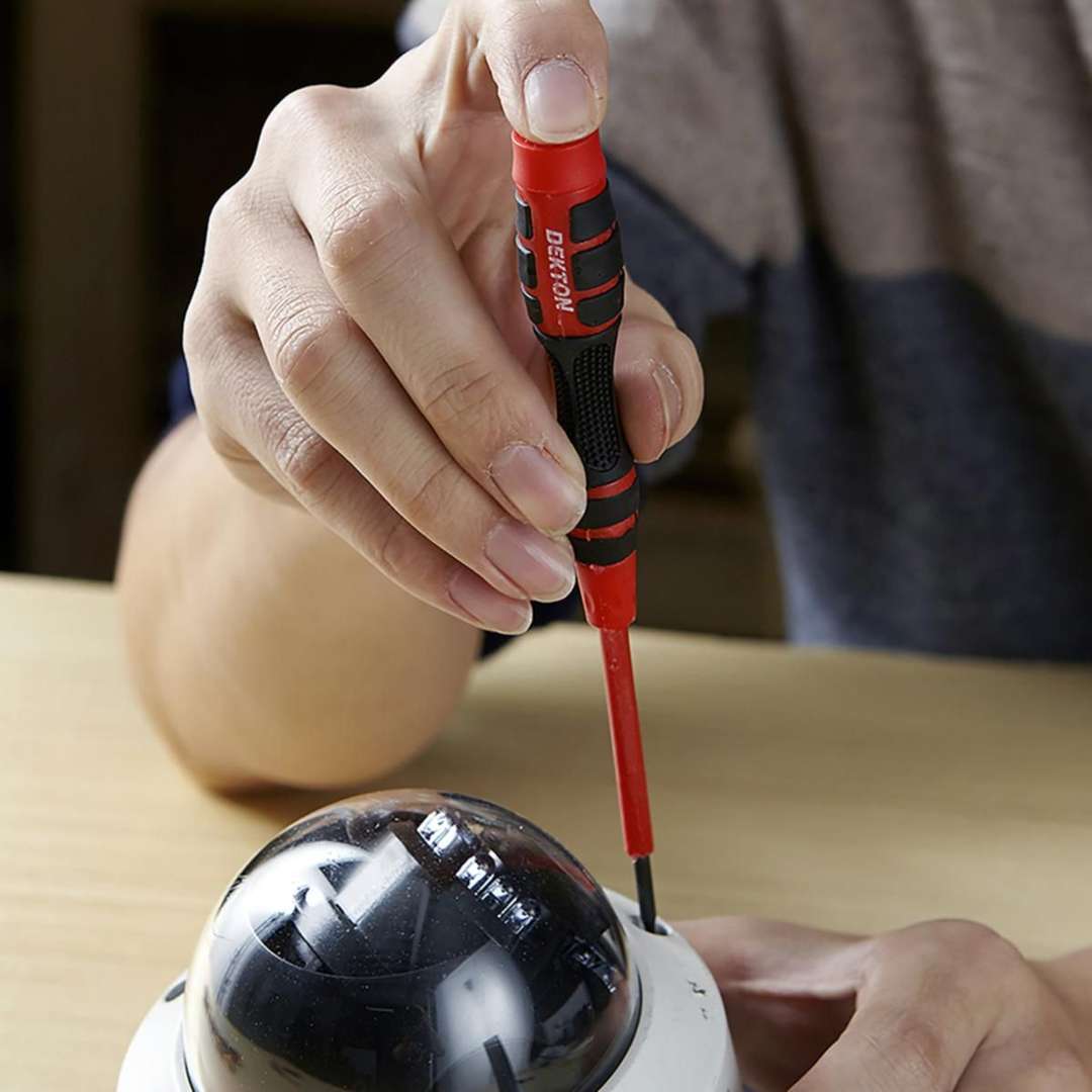 Dekton Precision Screwdriver Red-Black Pack of 6 DT65312