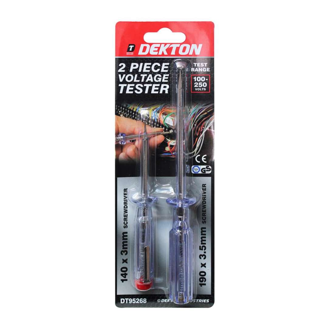 Dekton Voltage Tester Clear Pack of 2 DT95268