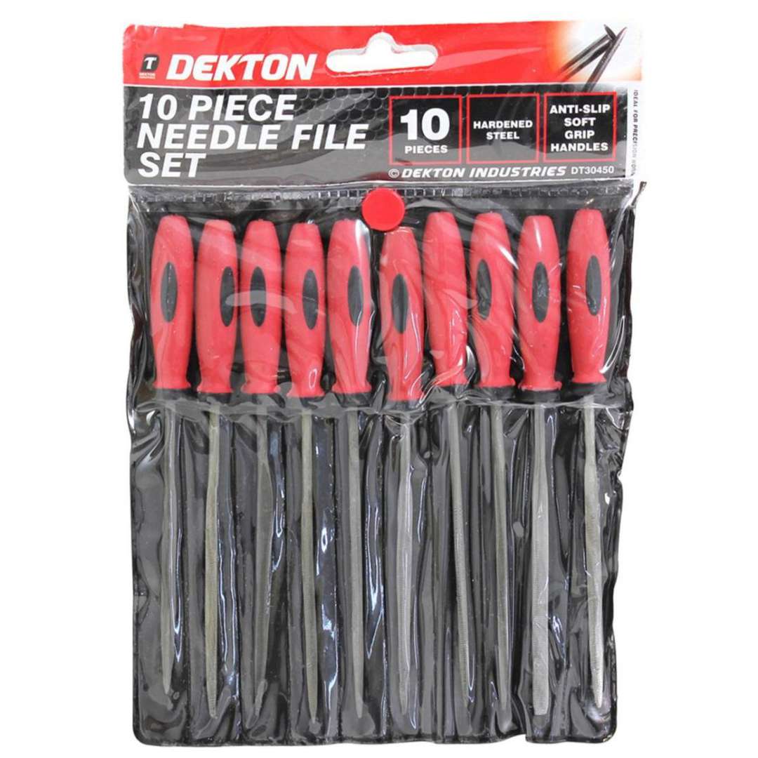 Dekton Needle File Pack of 10 Red-Black DT30450
