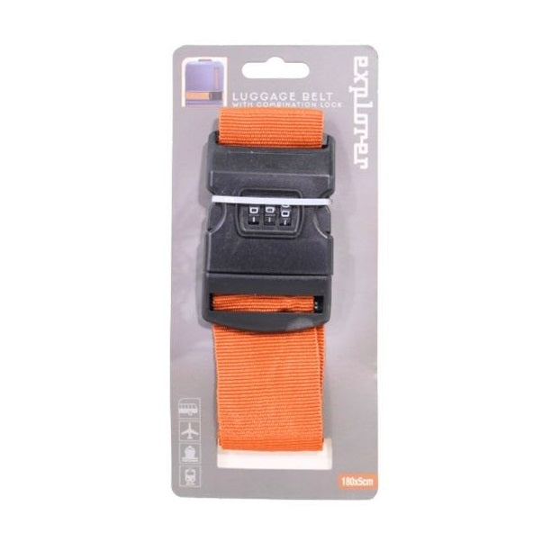 Pro World Explorer Luggage Belt with Combination Lock Orange 180cm x 5cm 078947