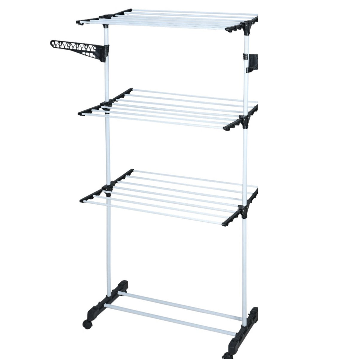 Foldable Clothes Drying Rack White and Black 80cm x 57cm x 165cm 126016