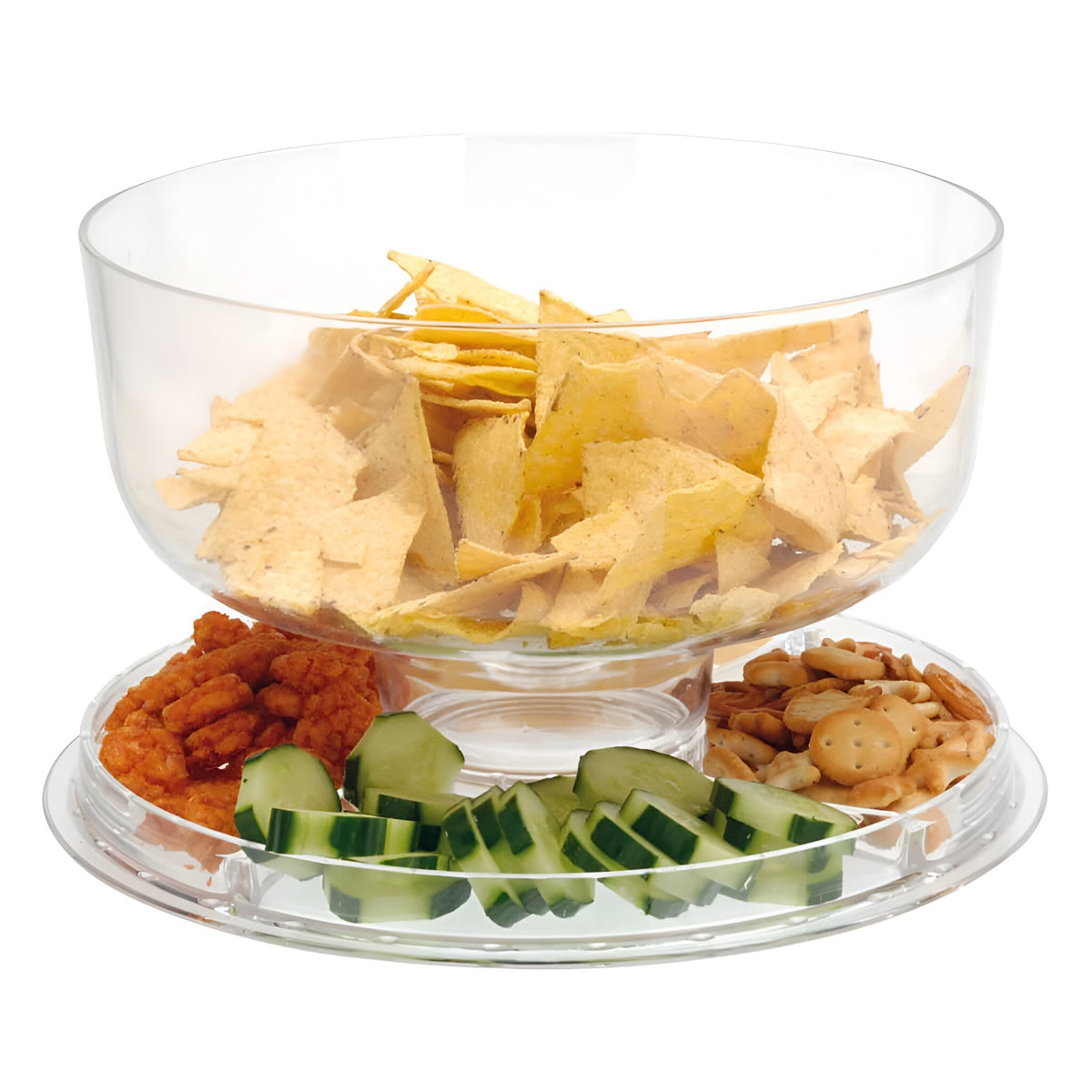 Excellent Houseware 6 in 1 Serving Platter with Dome Transparent 008233
