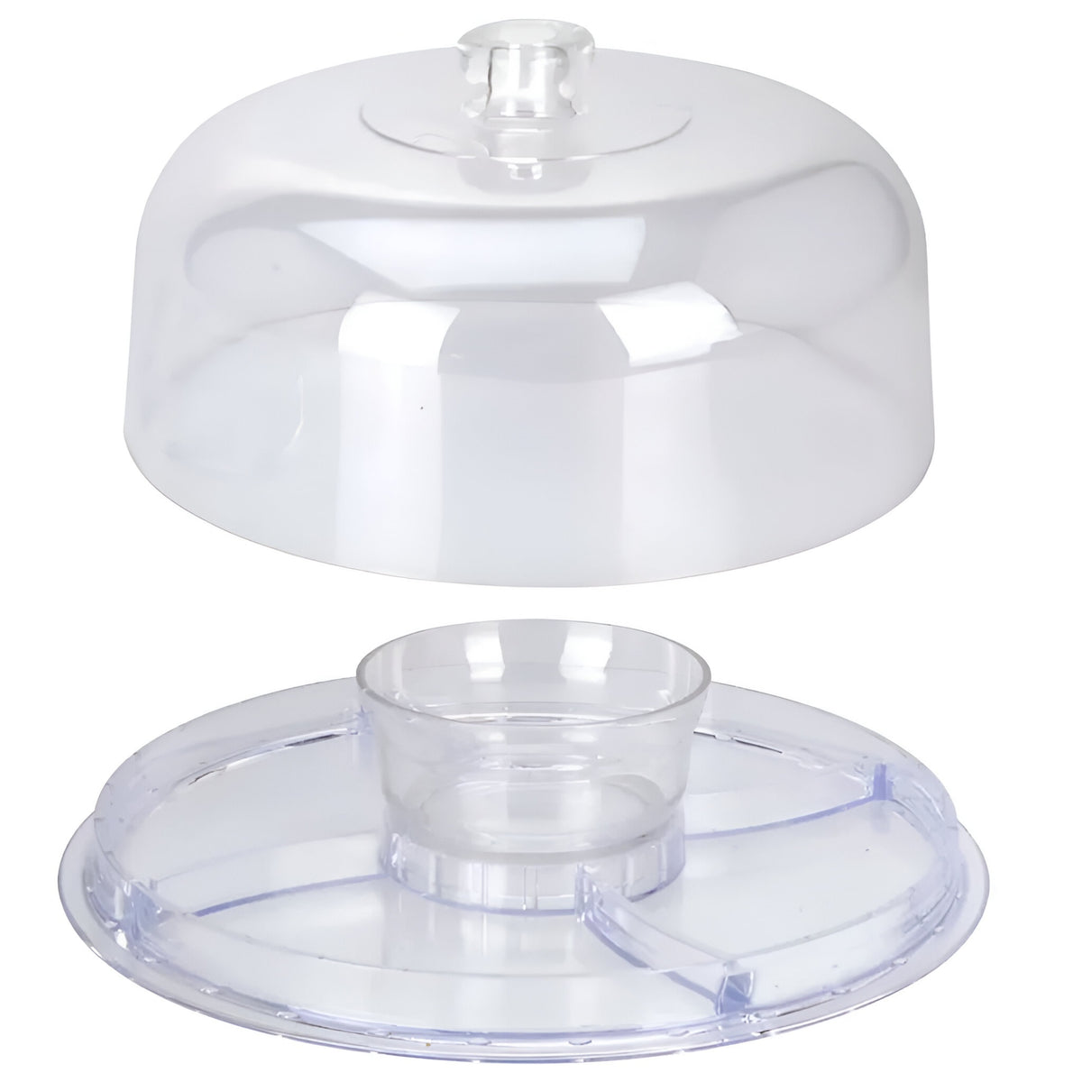 Excellent Houseware 6 in 1 Serving Platter with Dome Transparent 008233