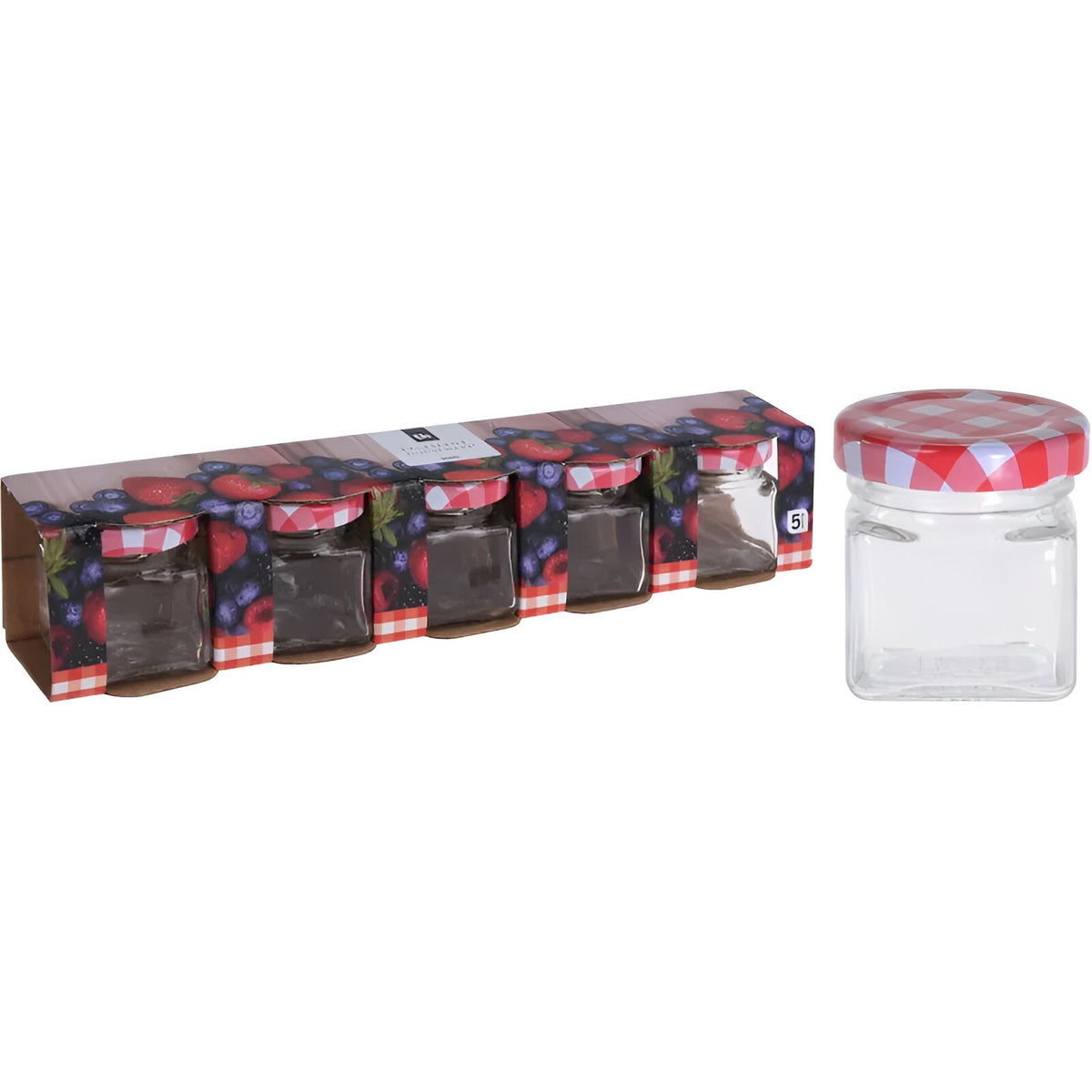 Excellent Houseware Storage Jar Glass 50ml Set of 5 031849