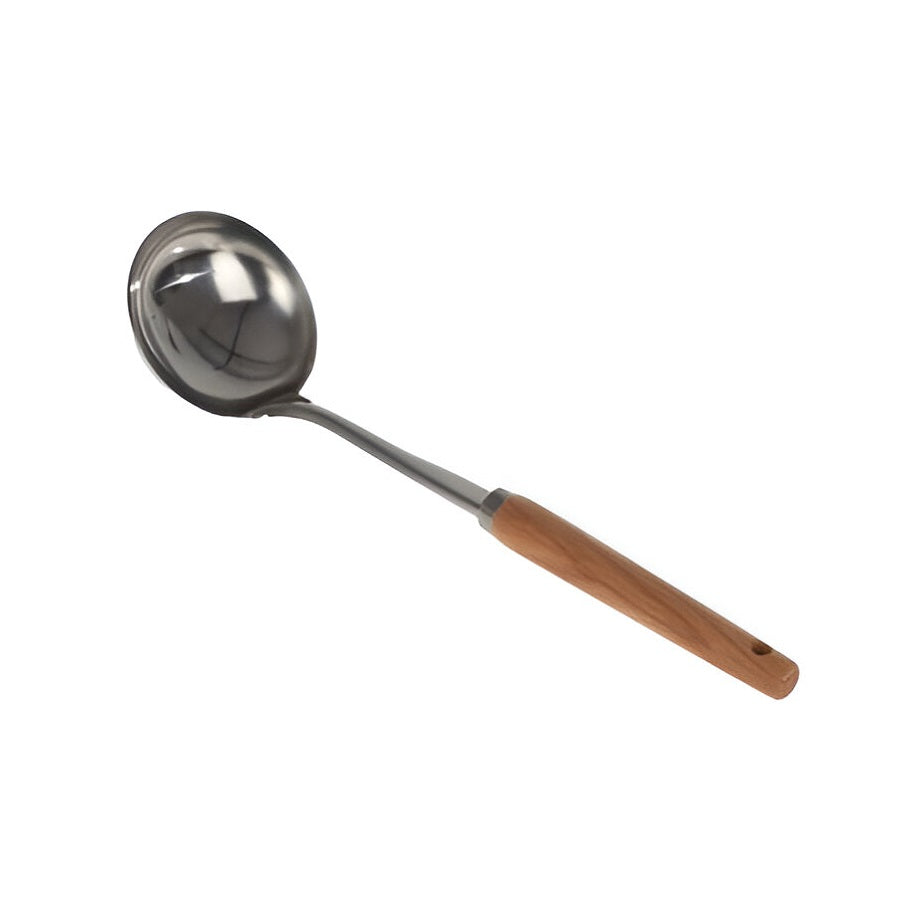 Excellent Houseware Soup Ladle with Wooden Handle Stainless Steel 058249