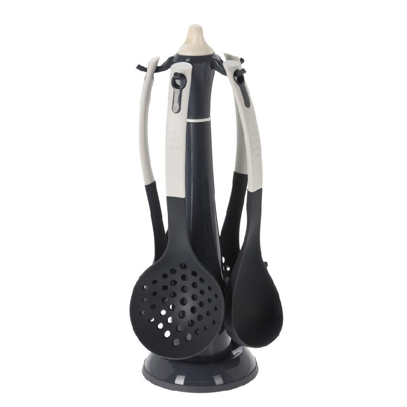 Excellent Houseware Kitchen Tool Set Dark Grey and White Pack of 6 634781