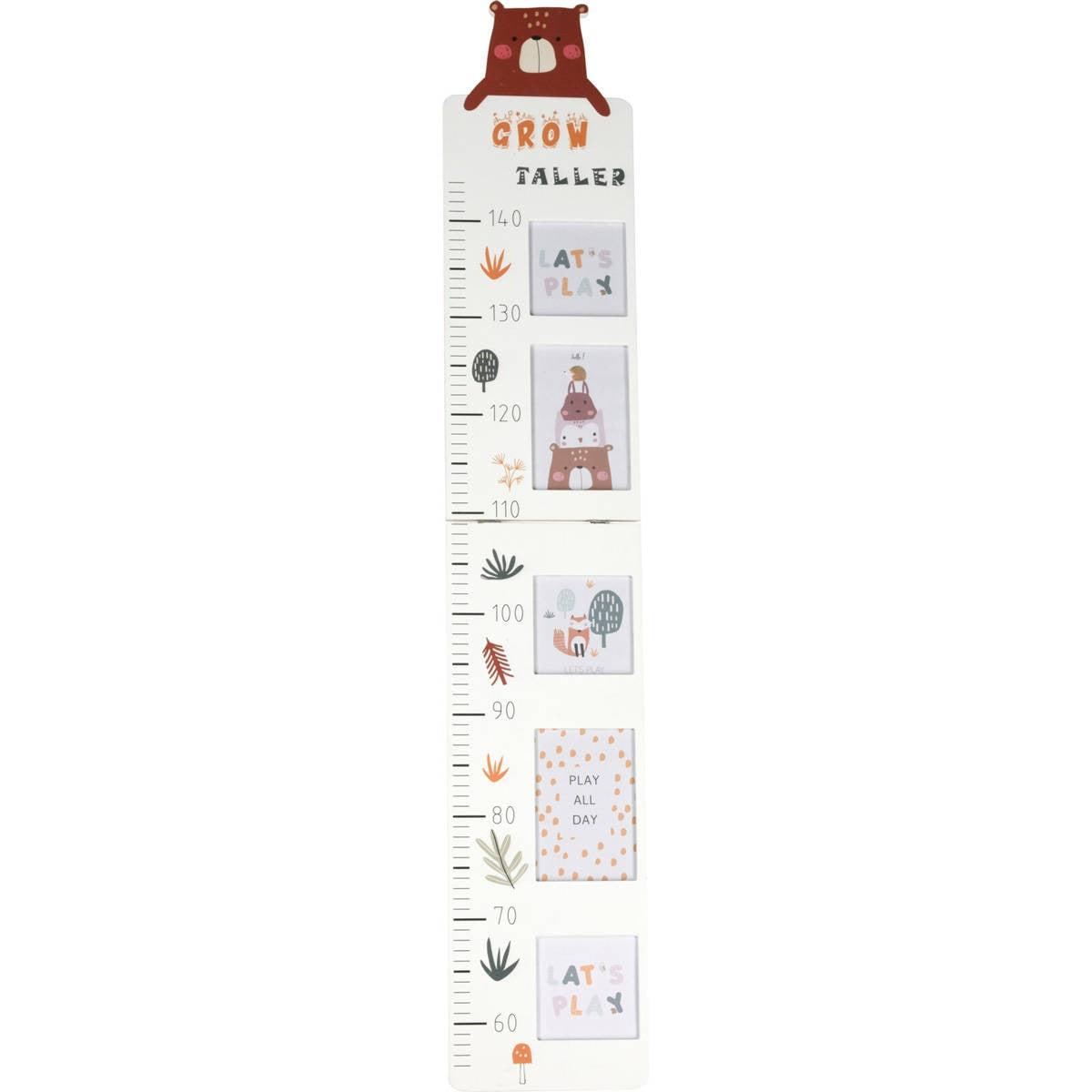Grow Taller Teddy Bear Baby Height Measuring Ladder White 075020