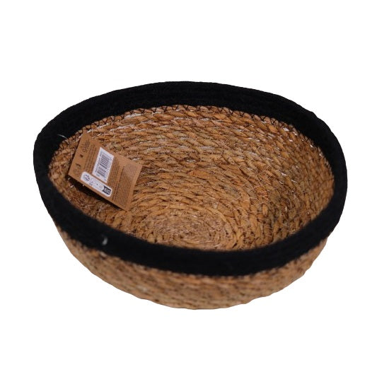 Home and Styling Seagrass Basket Black and Brown 22cm x 9cm 099532