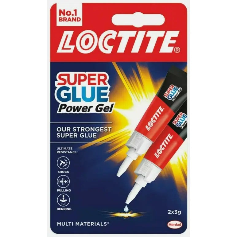 Loctite Super Glue Power Gel Multi Materials Clear 3g Pack of 2 2633679