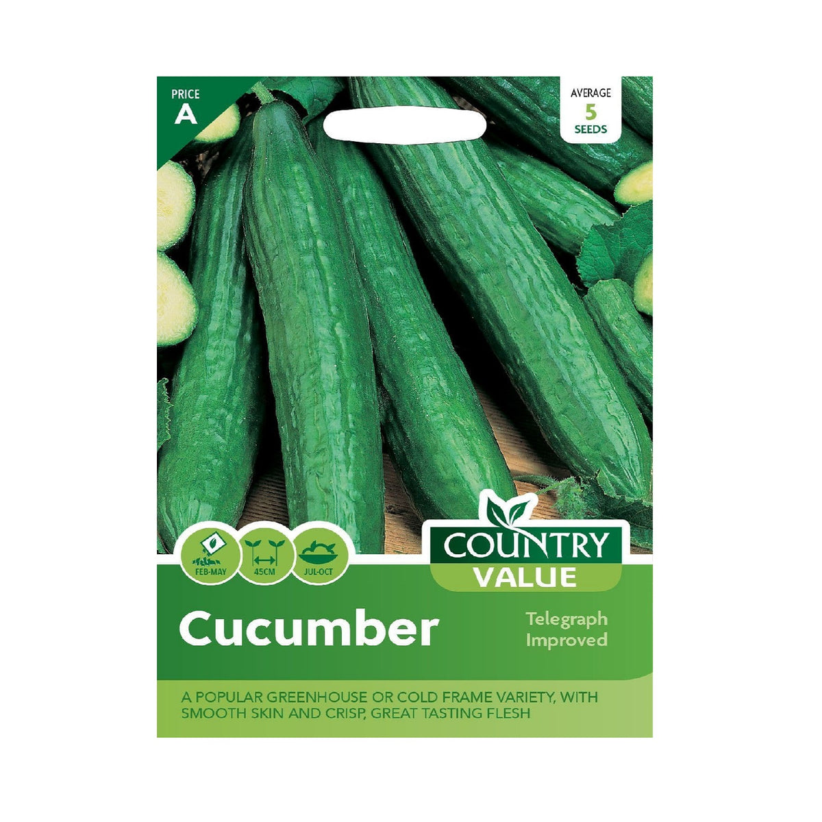 Country Value Cucumber Telegraph Improved Seeds Assorted Pack of Average 5 Seeds