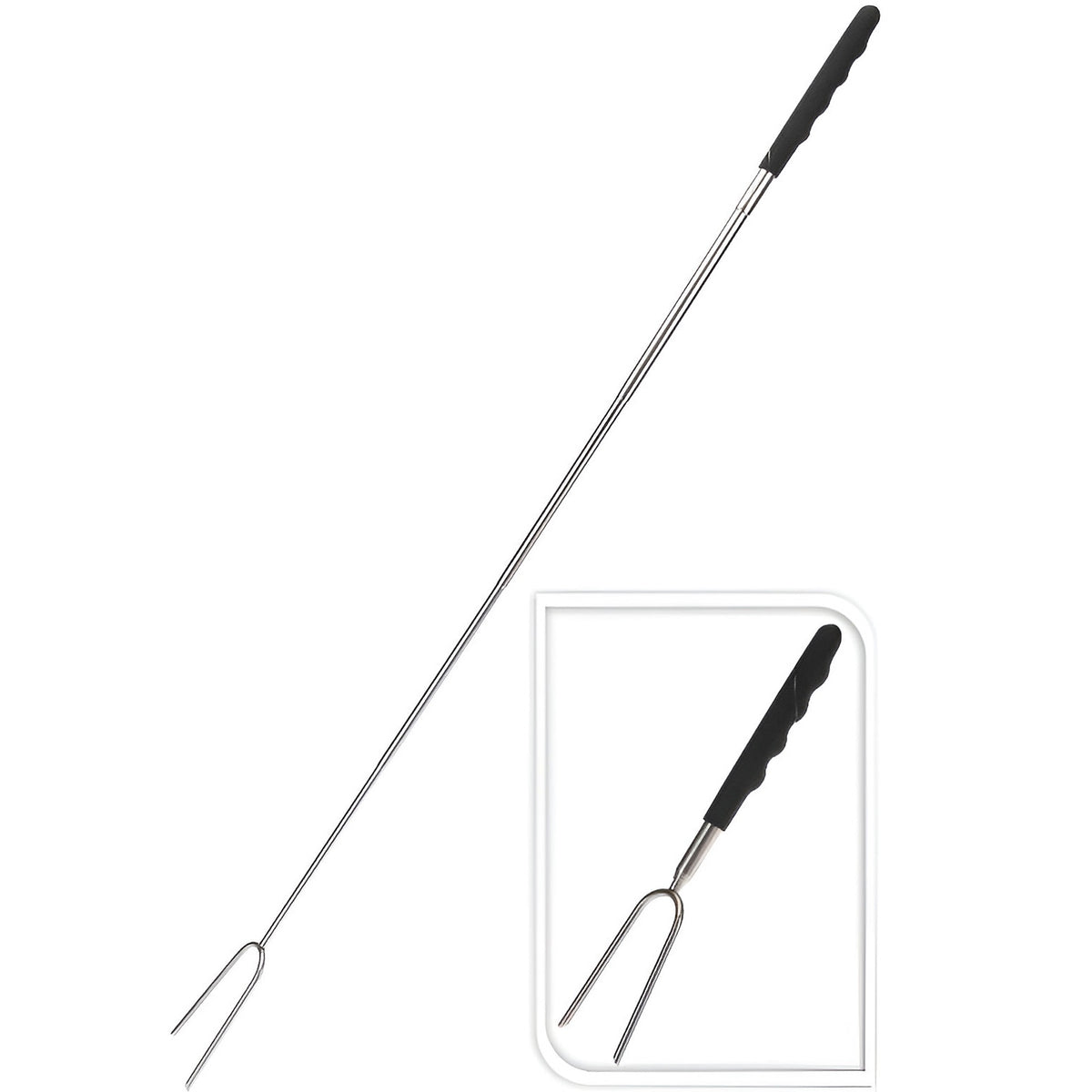 BBQ Extendable Grill Fork Black 72cm 151071