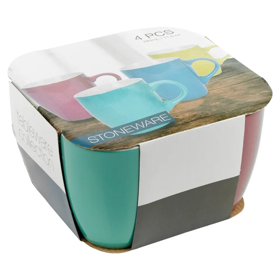 Stoneware Mug Set Assorted 340ml Pack of 4 078460