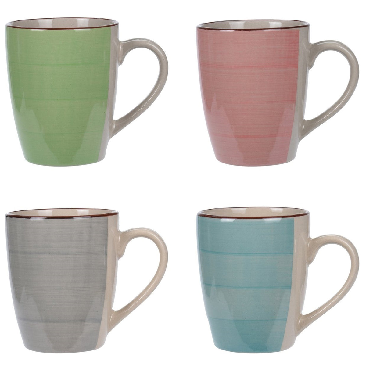 Excellent Houseware Stoneware Mug Set Assorted 340ml Pack of 4 038628