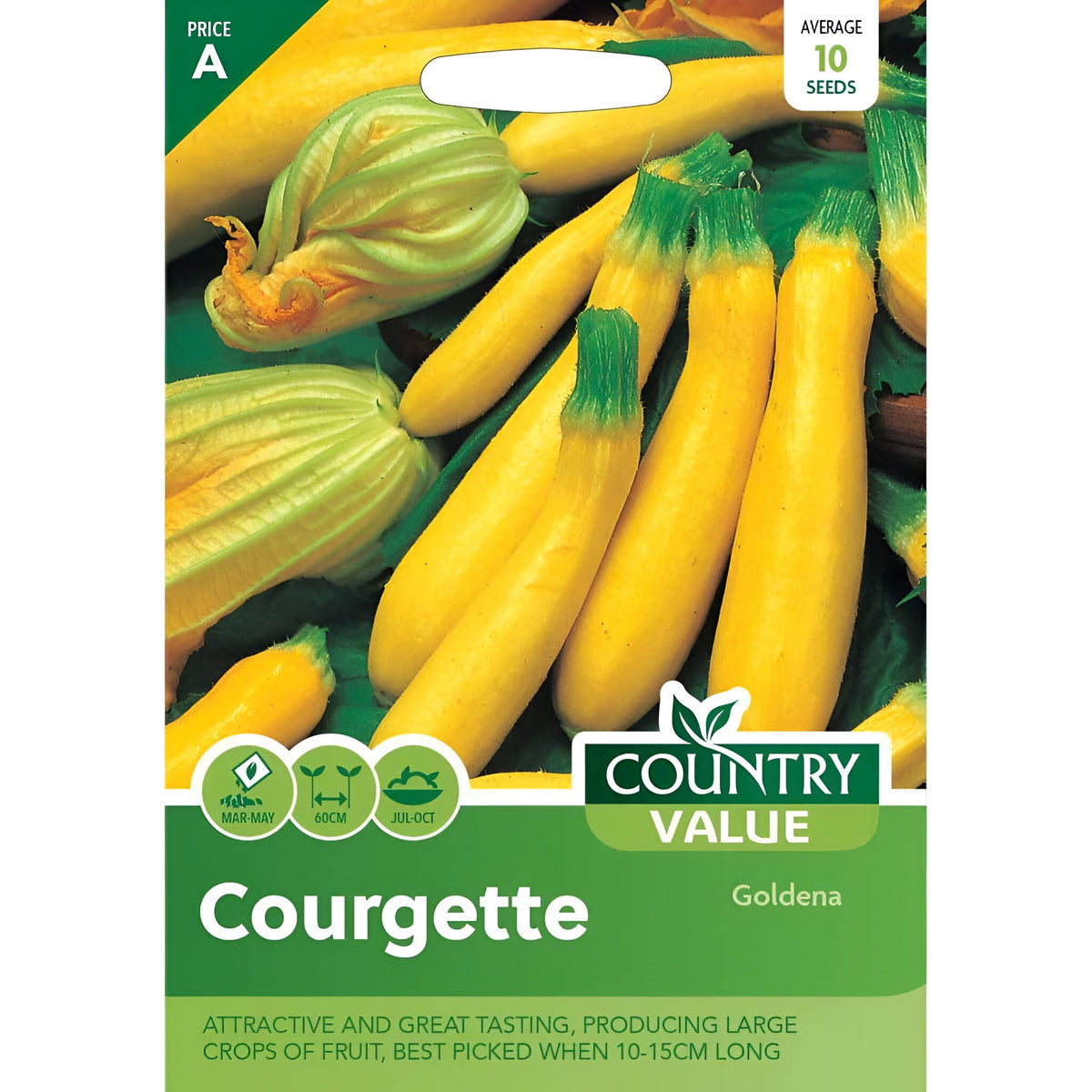 Country Value Courgette Goldena Seeds Assorted Pack of 10 Seeds