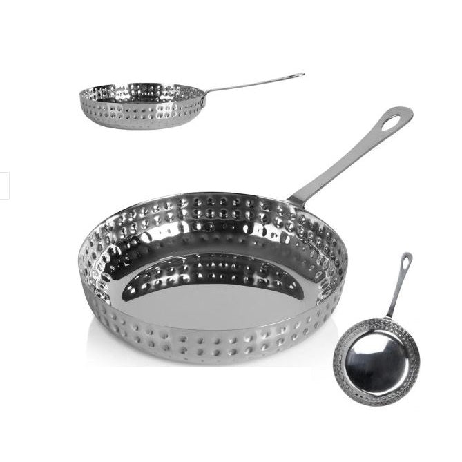 Frying Pan Hammered Stainless Steel Silver 14cm 097631