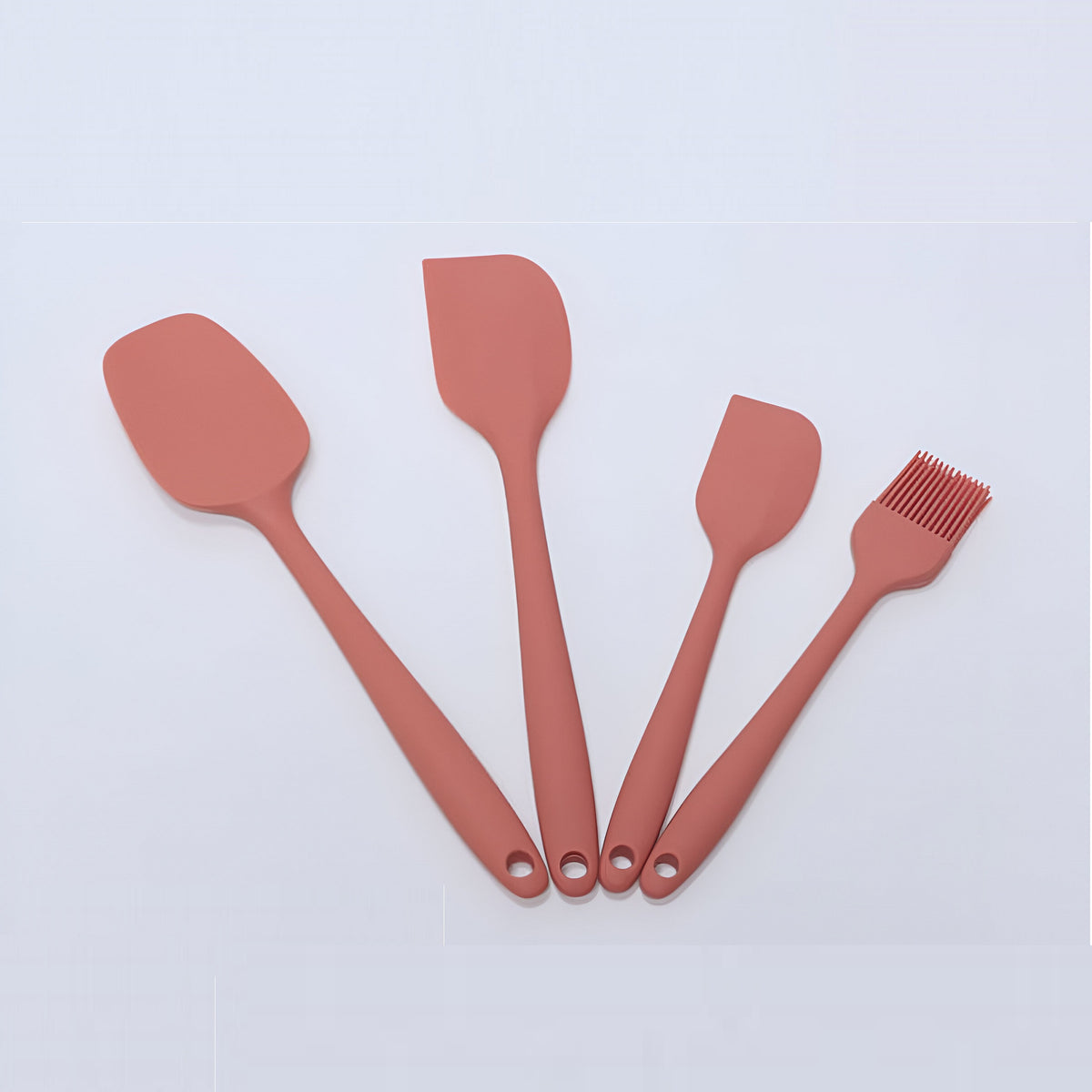 Excellent Houseware Silicon Kitchen Utensils Red Set of 4 143500