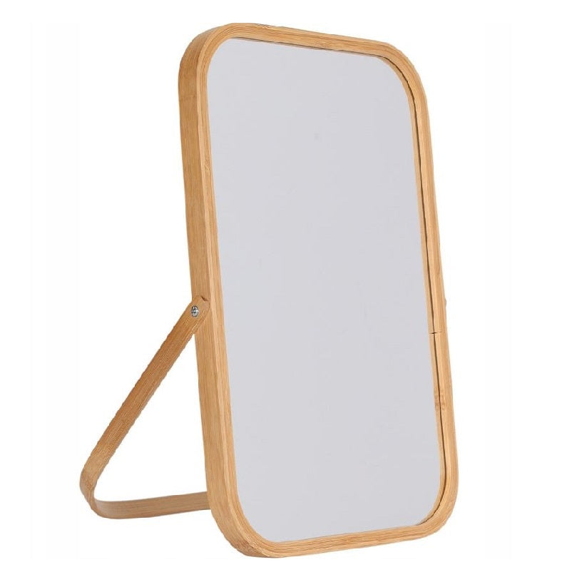 Mirror with Bamboo Frame and Stand Brown 25.3cm x 38cm 607875