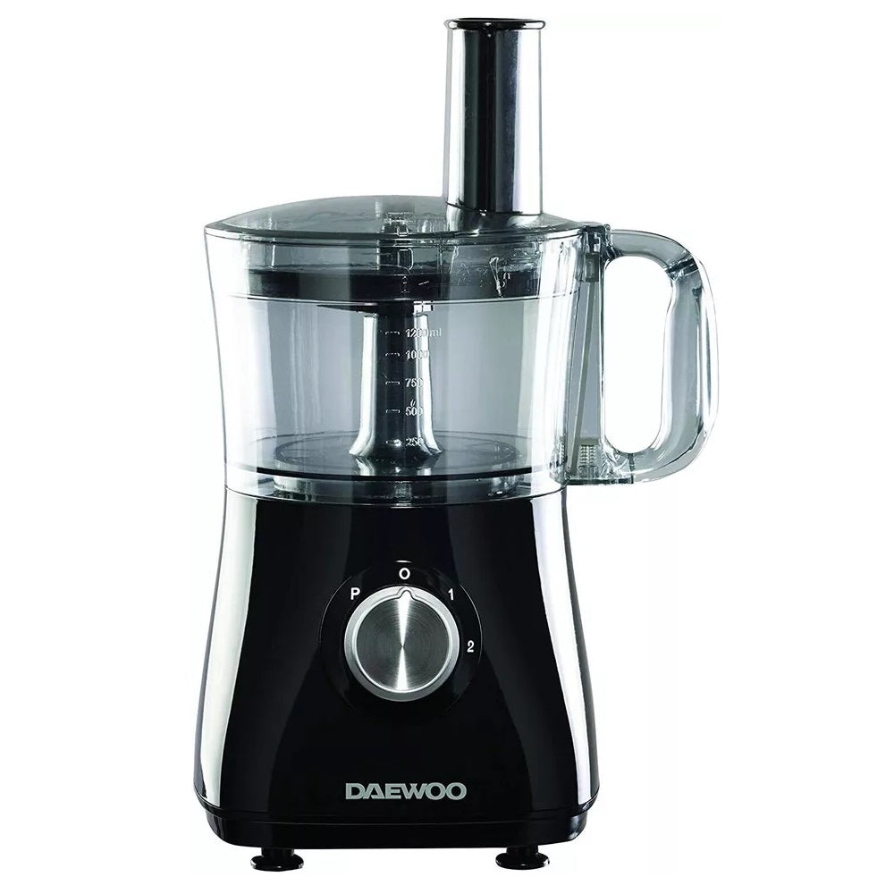 Daewoo 750W Food Processor with 2 Speed Settings and Pulse Function Black 2Ltr SDA2100 | Large Capacity | Juices Smoothies and Cocktails | Powerful Motor | Easy Clean