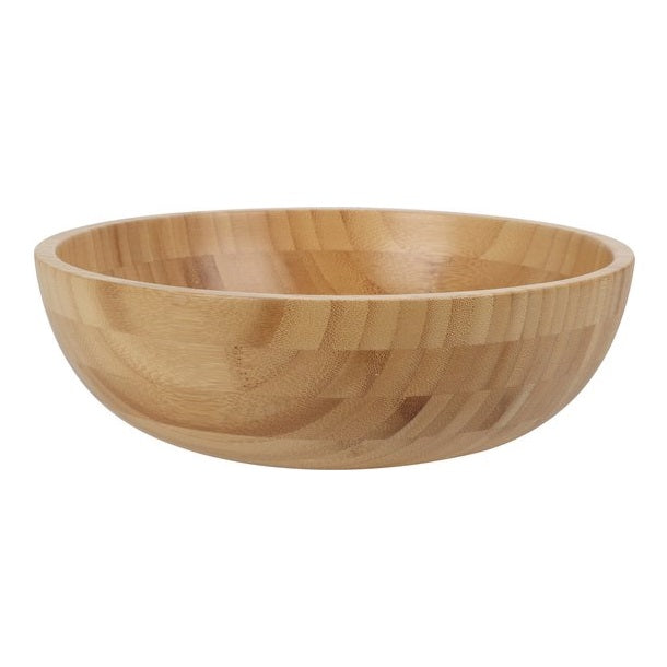 Excellent Houseware Round Bamboo Bowl Brown 26cm 109620