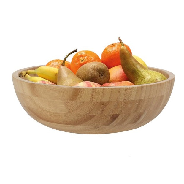 Excellent Houseware Round Bamboo Bowl Brown 26cm 109620