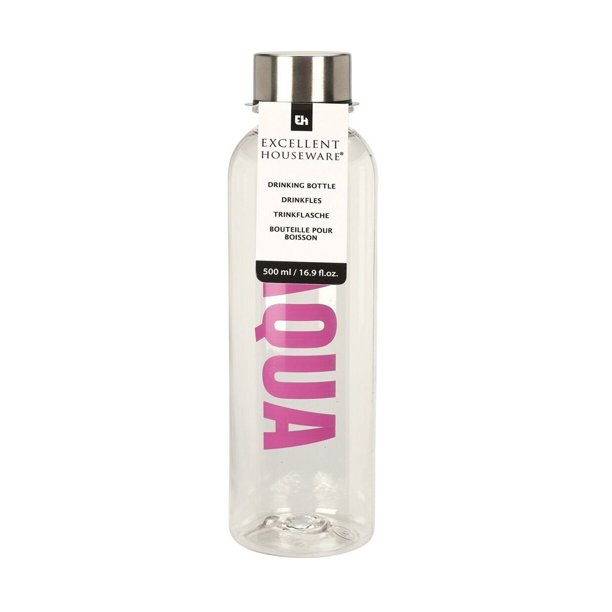 Excellent Houseware Drinking Bottle Clear 500ml 097382 | Dishwasher Safe