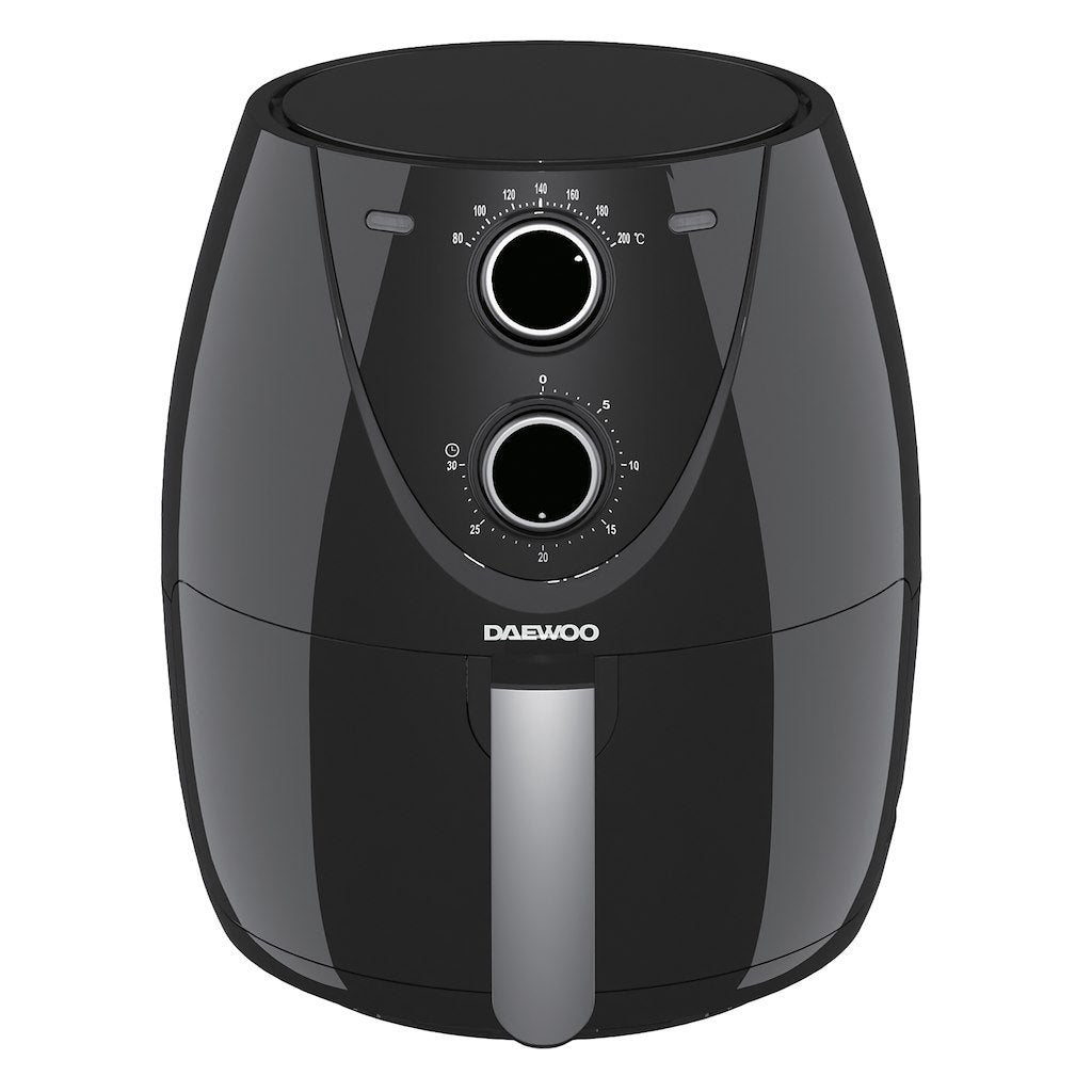 Daewoo Healthy Living Air Fryer Black 4Ltr SDA2636 | Large Capacity | 30 Minute Timer | Rapid Air Circulation | Non Slip Feet | Temperature Control | 1500W Power