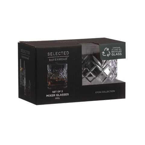 Ravenhead Eton Mixer Glasses Clear 37cl Set of 2 0041.461 | Strong and Durable | Dishwasher Safe | Dishwasher Stackable