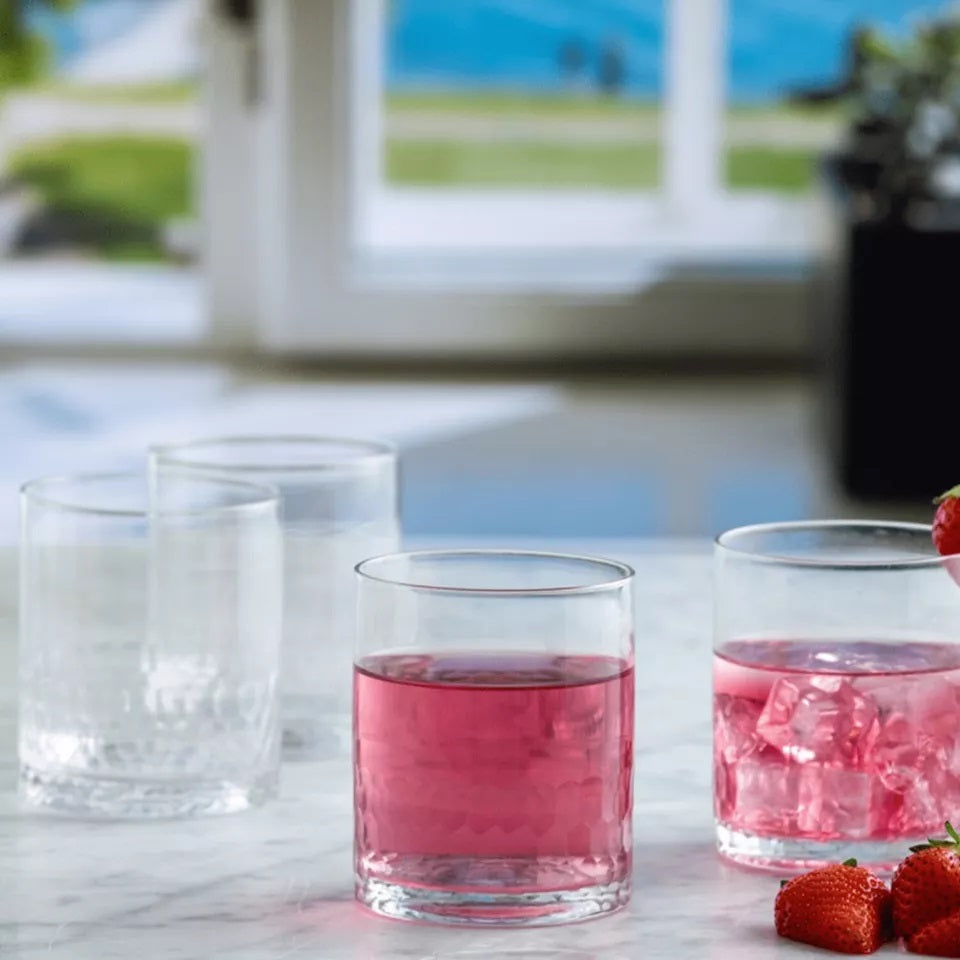 Ravenhead Pisa Mixer Glasses Clear 37cl Set of 2 0041.649 | Stylish Textured Design | High Quality Glass | Durable | Suitable for all Dining Styles