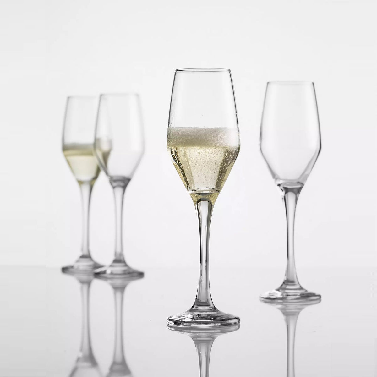 Ravenhead Majestic Flute Glasses Clear 21cl Set of 4 0041.387 | Dishwasher Safe | Strong and Durable