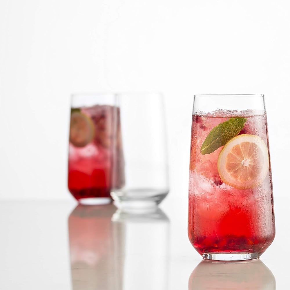 Ravenhead Hiball Glasses Transparent 38cl Pack of 4 0041.388 | Strong And Durable | Dishwasher Safe | Ideal Choice For Everyday Glassware | Dishwasher Stackable