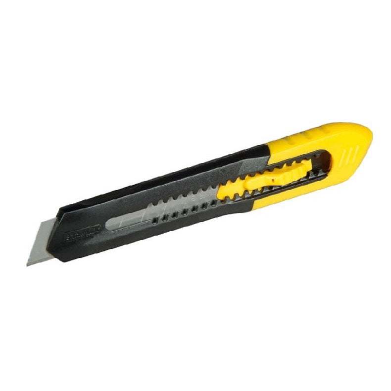 Stanley Quick Point Knife Cutter Black and Yellow 18mm x 160mm 0-10-151 | Light Duty | Snap-Off Blades | Retractable Knife