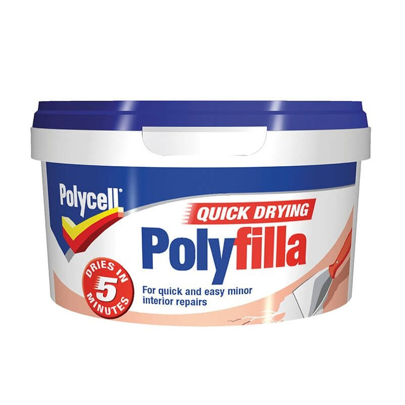 Polycell Multi-Purpose Quick Drying Polyfilla White 500g 5085286 | For Quick and Easy Minor Interior Repairs | Dries in 5 Minutes