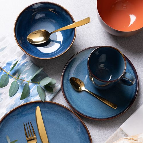 Mason Cash Reactive Bowl Blue 16.5cm 2002.187 | Fine Stoneware | Durable | Dishwasher Safe | Microwave Safe