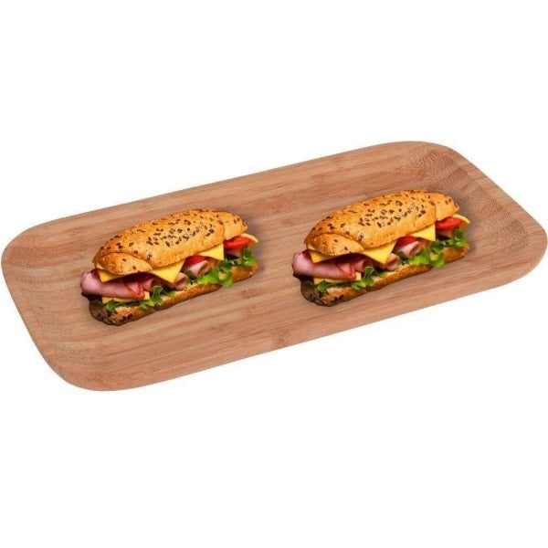 Excellent Houseware Bamboo Rectangular Serving Tray Brown 25cm x 13cm x 1.7cm 081242 | Serving Platter