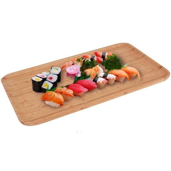 Excellent Houseware Bamboo Rectangular Serving Tray Brown 44cm x 25cm x 1.7cm 081244 | Serving Platter