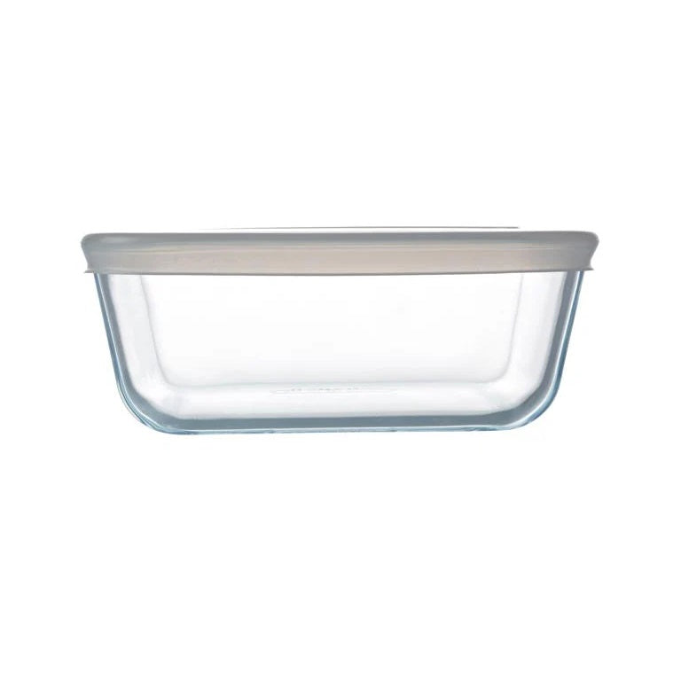 Pyrex Cook and Freeze Glass Square Dish with Plastic Lid Clear 20cm x 20cm x 7cm 2Ltr 219P001 | Easy to Store | Stackable | Dishwasher Safe | Oven Safe | Suitable for Freezer