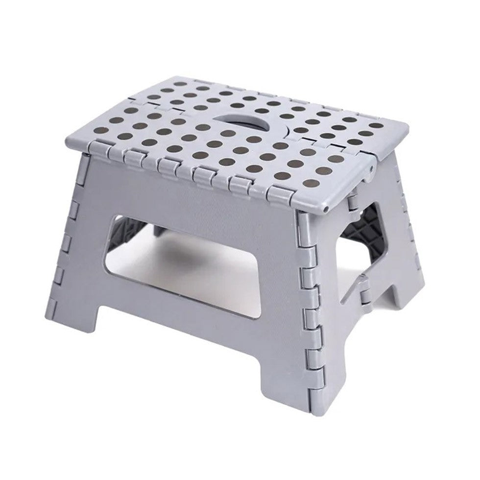 Dekton Folding Step Stool Grey 31cm x 22cm x 22cm AV10017 | 150Kg Load Capacity | Space Saving | Non-slip Surface and Feet | Skid Resistant | Curved Edges | Anti-slip Grip | Easy Storage and Transport