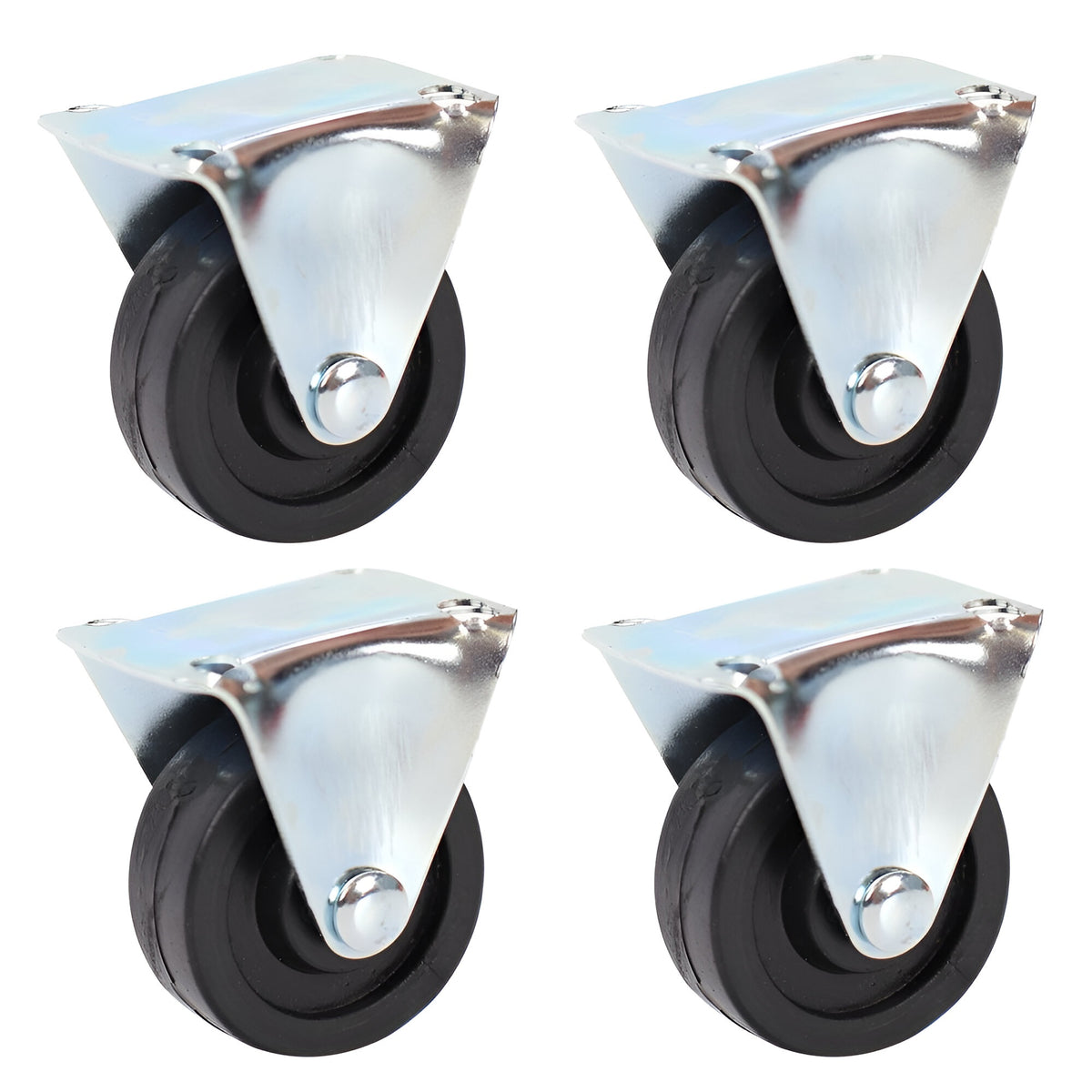 Dekton Caster Nylon Wheel Set 40mm Multicolour Pack of 4 DH02010 | 2Pc Swivel | 2Pc Fixed Castors | Top Plate Fitting | Ideal for Use on Furniture - Appliances and Equipment | Hard Wearing Nylon Wheels | Ideal for Outdoor and Indoor Use