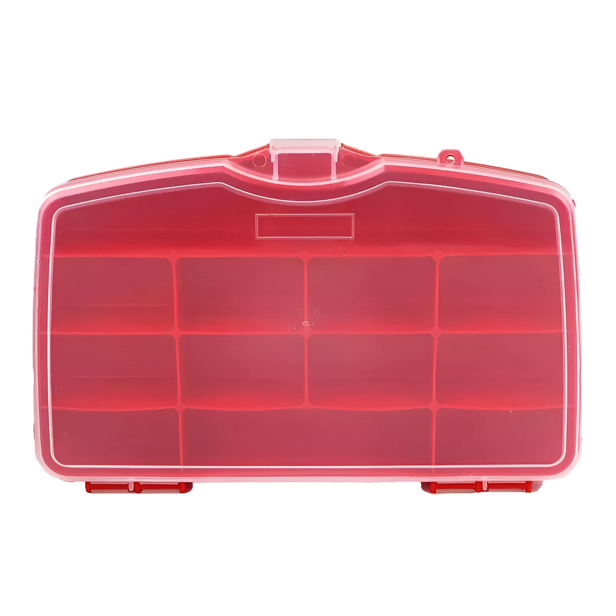 Dekton Midi Organizer with 12 Compartments Red and Clear DT50125 | Ideal for Engineers - Workshop and Tool Storage