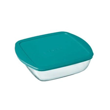 Pyrex Cook and Store Rectangular Dish Transparent 20cm x 17cm x 6cm 1Ltr 211P000 | Airtight BPA-free Lid | Multi-uses | Manipuler Handle| Microwave Safe | 3 Conserver Store | Stackable