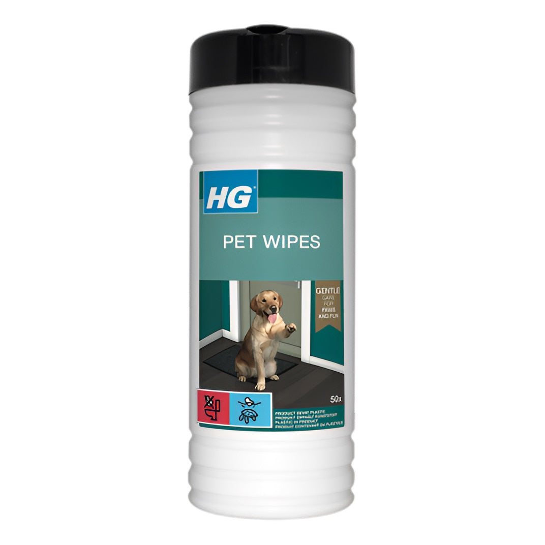 HG Pet Wipes White Pack of 50 2401 | Gentle Care for Paws and Fur | For Coat, Paws, Eyes and Ears