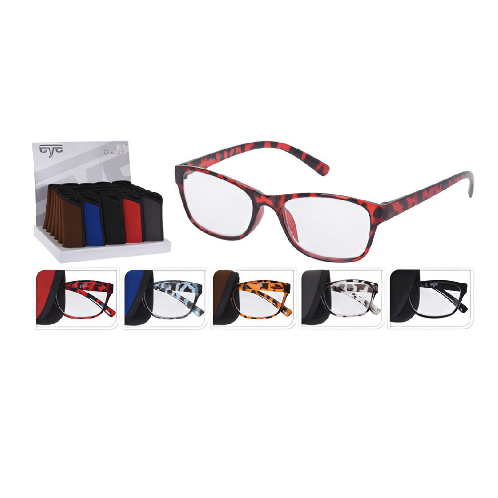 Eye Catcher Reading Glasses in Pouch Assorted Colours +2.00 Pack of 1 255000010
