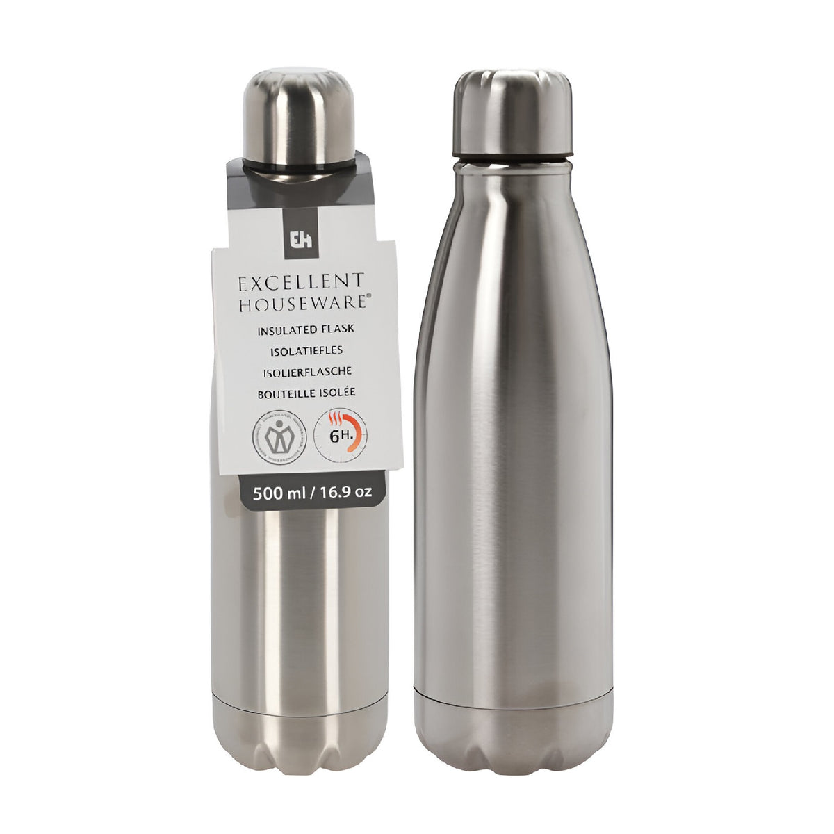 Excellent Houseware Insulated Vacuum Flask Stainless Steel 500ml Pack of 1 154177